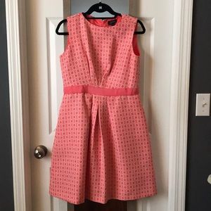 Coral sleeveless Tahari dress.